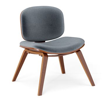Costway Sillón Auxiliar sin Reposabrazos con Respaldo Curvado y Asiento Acolchado Ancho para Comedor Salón Despacho 59 x 55 x 77 cm Nuez