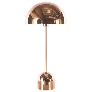 Lámpara De Mesa De Metal Cobrizo Negro Brillante Noche Escritorio Macasia
