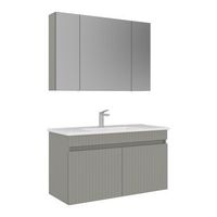 conjunto de mueble con lavabo y espejo 2 piezas  - 100 x 45 x 66 cm - cachemira mate