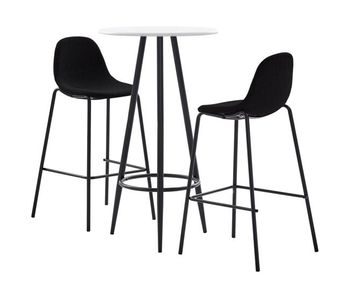 Vidaxl juego de mesa alta y taburetes 3 piezas tela negro