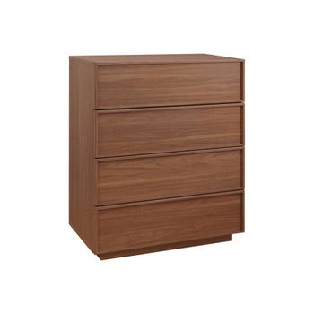 Cómoda de almacenamiento con 4 cajones, efecto madera, nogal