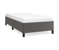 estructura de cama de cuero sintetico gris 90x200 cm