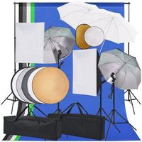 kit estudio fotografico softbox sombrillas fondo y reflector vidaxl