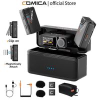 comica boomax microfono de solapa inalambrico profesional para telefono con camara microfono de grabacion interna de 32 gb para transmision en vivo y vlogging