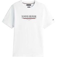 tommy hilfiger camiseta logo crew graphic t-shirt white para hombre