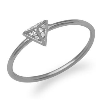 Anillo filigrana pirámide circonita plata 925