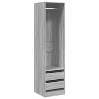armario con cajones contrachapado sonoma gris 50x50x200 cm vidaxl