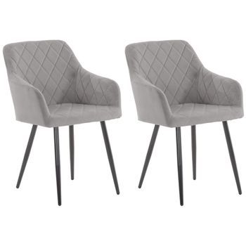 Set De 2 Sillas De Comedor Shila Terciopelo Gris 44x47x84 Cm Clp