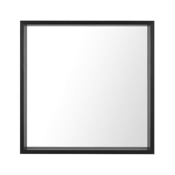 Espejo De Pared Con Marco Sintético Negro Cuadrado 50 X 50 Cm Estilo Minimalista Brignoles