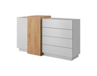 comoda efecto madera blanco y crema