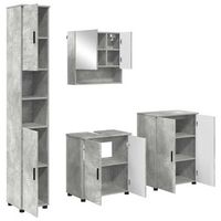 juego de muebles de bano 4 uds gris concreto 61 x 35 x 64 cm vidaxl