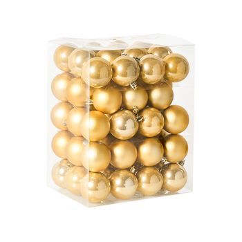 Conjunto De 60 Bolas De Plástico Para Colgar En El Árbol De Navidad Adornos Navideños Estilo Glamuroso Moderno Dorado Fegen
