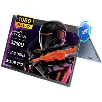 Ninkear YBOOK 15 2 en 1 portátil de 15,6 pulgadas AMD Ryzen 3 3200U 16 GB DDR4 512 GB SSD pantalla táctil giratoria a 36