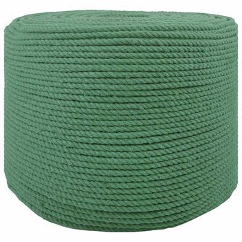 Cuerda De Algodón 6 Mm 500 M Verde 100% Algodón Vidaxl
