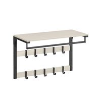 perchero de pared con ganchos roble y blanco blanco vintage  negro  65a cm