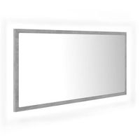espejo de bano led acrilico gris hormigon 90x85x37 cm