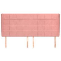 cabecero cama mueble de dormitorio con orejas de terciopelo 203 x 23 x 118128 cm rosa m020004115