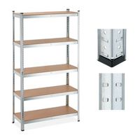 estantes galvanizados para cargas pesadas con 5 niveles - light brownsilver - 8x106x445cm
