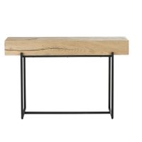 consola de roble macizo y acero negro
