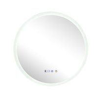 espejo bano led inteligente redondo antivaho tactil 3 colores regulable memoria seguridad vidrio impermeable diseno moderno lujo