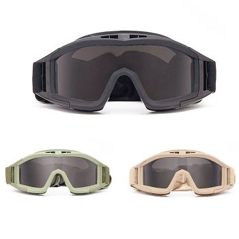Gafas tácticas XANES con 3 lentes, ligero viento suave, protección UV400, gafas para ciclismo, protección segura