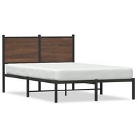 estructura de cama sin colchon metal marron roble 120x190 cm vidaxl