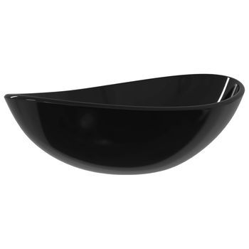 Lavabo De Baño Moderno | Lavabo De Vidrio Templado Negro 54,5x35x15,5 Cm