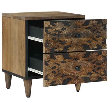Mesita De Noche | Armario De Noche | Mesa De Noche Con Cajón Marrón 40 X 33,5 X 46 Cm