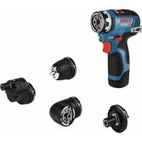 bosch professional 12v system gsr 12v-35 fc - atornillador a bateria brushless 35 nm 5 cabezales flexiclick 2 baterias x 30 ah en l-boxx