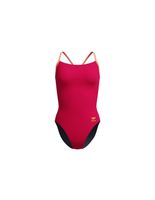 banador speedo fl solid flyback 20 mujer rojo