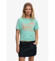 superdry para mujer w1011746a camiseta roadside trade relaxed turquesa xs casual algodon manga corta