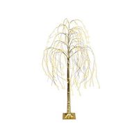 arbol de navidad artificial de exterior e interior con luces led estilo escandinavo pvc 180 cm dorado balioni
