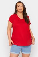 yours camiseta de pico roja mujer curvy y tallas grandes yours