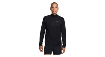 Camiseta de media cremallera nike trail negra para hombre