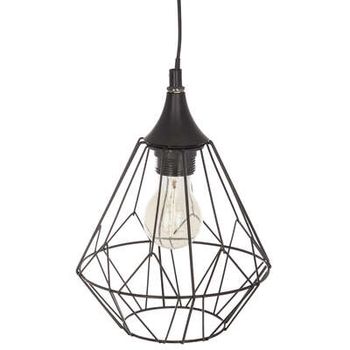 Lámpara Colgante Janina Varillas Metal Negro Factory Cuadros - Diseño Moderno