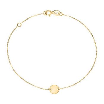 Pulsera circular grabable de oro de 9 quilates para mujer