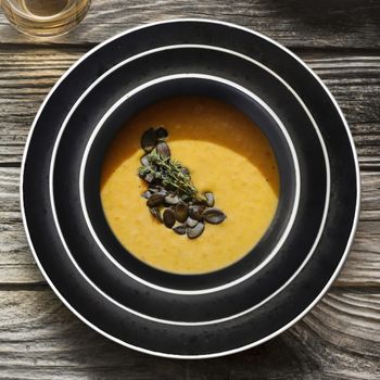 Plato de ensalada & pasta (x6) gres gris oscuro