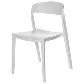 Silla apilable de polipropileno color blanco.
