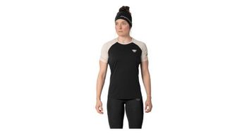 Maillot mujer dynafit alpine pro beige negro manga corta