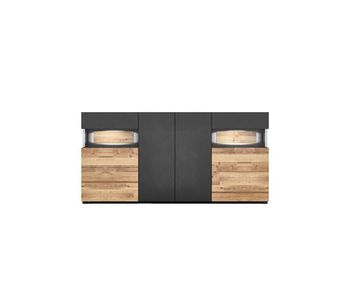 Aparador de 2 puertas sion antracita y roble