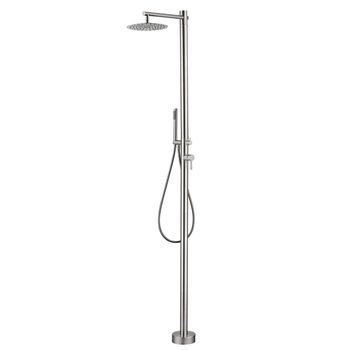 Ducha Para Piscina De Acero 316 Color Acero Con Monocomando Y Difusor Orientable