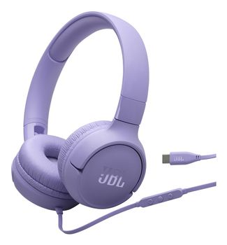 Auriculares JBL con cable USB-C Hi-Res, micrófono y diseño plegable violeta