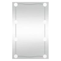 espejo de pared rectangular con luces led vidrio 50x80 cm vidaxl