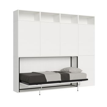 Cama Abatible Individual Horizontal Kando Composición B Fresno Blanco