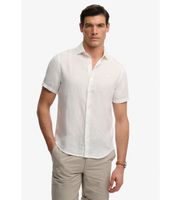 superdry para hombre m4011104a camisa riviera blanco xl casual lino manga corta
