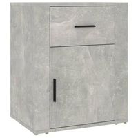 mesita de noche  mesa auxiliar  mesilla madera contrachapada gris hormigon 50x36x60 cm