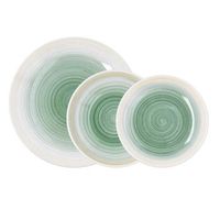vajilla ceramica 18 piezas - 6 personas quid velvet - verde apto microondas