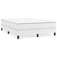 estructura de cama con somier cuero sintetico blanco 140x190cm vidaxl
