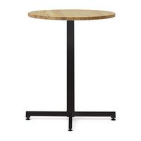 mesa redonda icub 60x75cm negra en madera maciza de pino acabado natural estilo nordico industrial