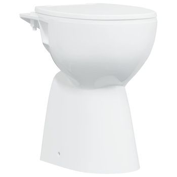 Inodoro Sin Borde, 7 Cm Altura Extra, Cierre Suave, Cerámica Blanca Vidaxl